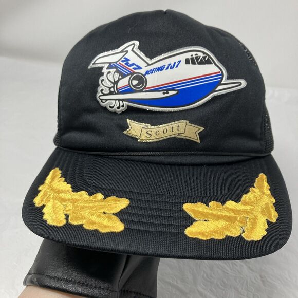 Vintage Boeing 7J7 Hat Cap Aviation Airplane Mesh Snapback RARE Failed Project - Picture 1 of 16